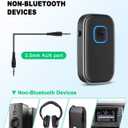 COMSOON Bluetooth AUX Adapter for Car, Noise Reduction Bluetooth Receiver for Music/Hands-Free Calls, Wireless Audio Receiver for Home Stereo/Speaker, 16H Battery Life/Dual Connect (All Black)