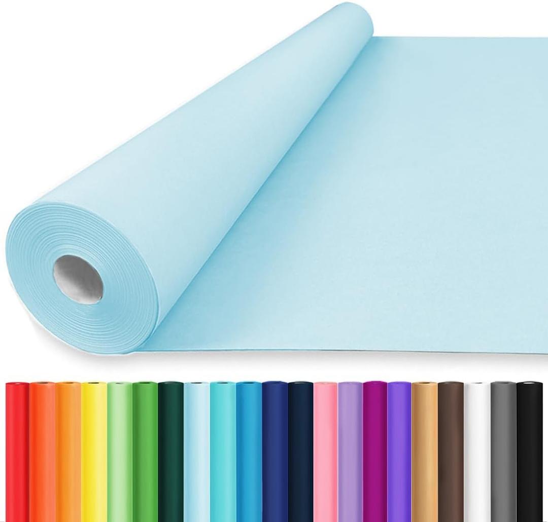 Vanhench 36" x 2520" (210') Sky Blue Wrapping Paper, Art Construction Paper for Birthday, Bouquet Flower Crafts Packing, Fathers Day for Men & Poster Bulletin Board