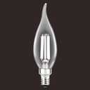 Sylvania B10 Clear LED White Filament Bulb, 3.5W, Dimmable, 350 LMS, Medium Base, 2700K, Soft White - 4 Pack (42258)