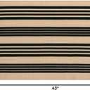 Black and Khaki Striped Rugs 2.3'x3.6', Washable Hand Woven Front Door Rug, Reversible Outdoor Welcome Mat Foldable Layered Door Mats for Entryway Porch Decor Home Entrance