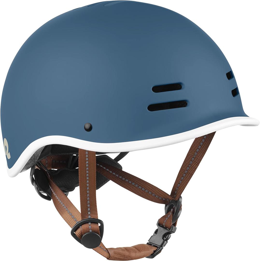 Retrospec Remi Kids' Bike Helmet for Youth Boys & Girls- Bicycle Helmet with Built-in Visor and Adjustable Reflective Straps for Skateboarding, Scooters, Rollerblading - (49-53cm, Matte Navy)