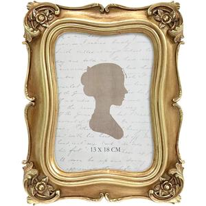 Sunlit Vintage Picture Frame 5x7 Inch, Luxury Antique Photo Frames with Glass Front, Photo Display, Tabletop Wall Hanging, Gold