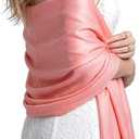 Achillea Lightweight Pashmina Scarf for Women  Soft Silky Shawl Wrap for Evening Dresses, Bridesmaids & Everyday Wear (Blush Pink)