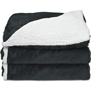 Sunbeam Microplush and Sherpa heated Throw solid gray 50"×60"