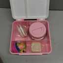 Bento Lunch Box with 9.5 oz Soup Thermo, Kids Leakproof 4 Compartments Bento Box with Silicone Cupcake,Fruit Fork,Spoon and Sauce Cup,Insulated Food Jar for School Travel-Rainbow Horse
