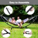 SUNCREAT Hammocks Standing Patio Hammock, Portable Hammock with Stand Foldable, Patent Pending, Dark Gray