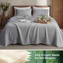 Bedsure Cooling Muslin Blanket King Size, 4-Layer Summer Gauze Blanket for Adults, 55% Rayon Derived from Bamboo & 45% Cotton, Breathable Lightweight Soft for Hot Sleepers, Grey, 104x90 Inches