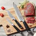 NANFANG BROTHERS Damascus Knife Set 4 PCS, Japanese Knife Set, VG10 Steel Core Chefs knives Sets, Professional Ultra Sharp Kitchen Knives, Equipped with Ergonomic Handles