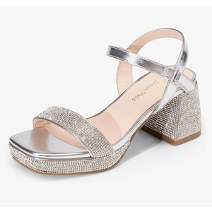 DREAM PAIRS Girls Sandals Open Toe Low Block Chunky Heels Sandals Party Dress Pumps Shoes for Little Big Kid 36