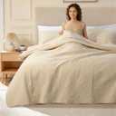 SONORO KATE 100% Cotton Paisley Quilt Set King Size, Cozy Lightweight Bedspread with 2 Pillow Shams, Soft Breathable Matelasse Coverlet Set for All Season Comfort(Beige-Style 1,King)