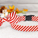 Christmas Bow Tie Dog Collar, TAGATMI Adjustable Dog Cat Collar and Bow Tie, Durable Buckle Light Collar Comfy Bowtie for Dogs Pets Best Gift Comfortable Detachable Red, L