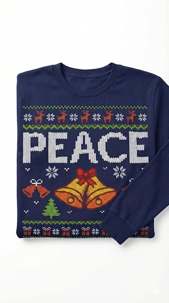 I Come In Peace I'm Peace Matching Ugly Christmas Sweater Pullover Hoodie XL