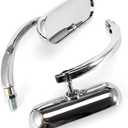 Motorcycle Mirrors Motorcycle Side Mirrors with 8mm 10mm Screws Fit for Motorcycle Scooter Moped Dirt Bike Quad (Silver)