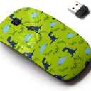 2.4G Wireless Mouse with Cute Pattern Design for All Laptops and Desktops with Nano Receiver - Dino Kid