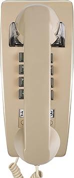 Sangyn Retro Wall Phones for Landline with Loud Mechanical Ringer Vintage Wall Mount Phone with Volume Adjustable Old Fashioned Corded Landline Telephone for Home School Hotel Office, Beige