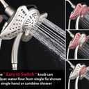 GRICH 2.5GPM Shower Heads with Handheld Spray Combo: 2 in 1 Rain Shower Head with Handheld Spray,Detachable High Pressure Shower Heads, 9 Spray Modes Adjustable Showerhead with 60 Inch Hose, Nickel