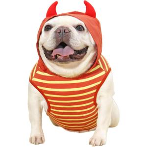 Dog Halloween Costumes for Medium Dogs, French Bulldog Clothes Frenchie Halloween Dog Costume Tank Top Summer Shirt Hoodie Sweatshirt, Christmas Birthday Party Wear,Red Bull,XL