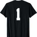 1 Number (on Back) Sport Team Number Jersey T-Shirt (Small, Black)