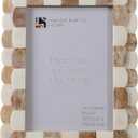 Handicrafts Home 5 by 7 Brown Picture Frame, Handmade Scallop pattern Bone inlay Photo Frame for Wall & Tabletop, Boho Farmhouse Vintage Home Decor, Gallery Wall Decor, Family Picture Frame Fall decor