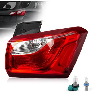 Outer Tail Light Assembly for Chevrolet Equinox 2018-2021 LT Models, Halogen Rear Brake Turn Signal Outer Tail Lamp Taillight Assembly for 19418087 84305804 84769836, Passenger Side, Bulbs Included