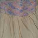 AISWI 3D Floral Mesh Split Strapless Maternity Dress Tube A-Line Pregnancy Dresses Baby Shower Photoshoot M