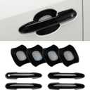 Upgraded Snap-on Door Handle Cover with Door Handle Bowl Cover Compatible for 2019-2024 2025 Toyota Rav4 Accessories Black Handle Protectors Glossy Black