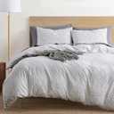Nestl Boho Bedding King Duvet Cover Set - Boho Duvet Cover King Size, 3 Piece Tufted White Duvet Cover King with Zipper Closure, 1 King Size Duvet Cover Set 104x90 Inches and 2 Pillow Shams (White - Dots & Diamonds)