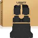 LASFIT Floor Mats & Cargo Mat for Nissan Rogue 2014-2020 (Not Fit Hybrid/Select/Sport / 7 Seats), All Weather TPE Custom Fit Easy Clean Floor Liners for Rogue S/SV/SL Car Mats & Trunk Mats