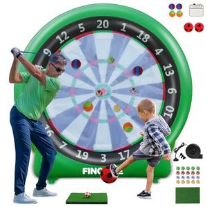 Amazon.com : Inflatable 6ft Giant Dartboard, Golf Darts Kick Darts, Soccer & Throw Dart Game with Pump, 2 Kickball, 4 Throw Balls, 20 Golf Balls, Chipping Mat, Giant Dart Board Target Yard Games, Green : Sports & Outdoors