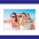 decorUhome 6x20 Picture Frames Collage Wall Decor, Display 3Pcs 4x6 Photos with Mat or 1Pcs 6x20 Unmatted, 3 4x6 Collage Picture Frames for Wall Mounting, Royal Blue