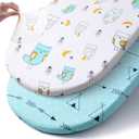 Stretchy Bassinet Sheet Set BROLEX 2 Pack Snug Fitted Cradle Fitted Sheets for Bassinet Pads/Mattress, for Boys Girls,Unisex,Ultra Soft Breathable,Arrow Owl