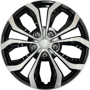 14-inch Premium Universal Hubcaps (Black Silver)