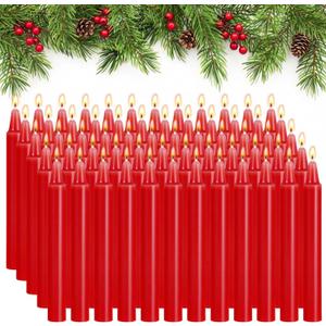 Nuanchu 100pcs Red Spell Candles 4 Inch Unscented Mini Red Taper Candle Candlesticks Gradient Color for Chime Holders, Meditation, Birthday, Holiday Decoration, Ideal for Witches