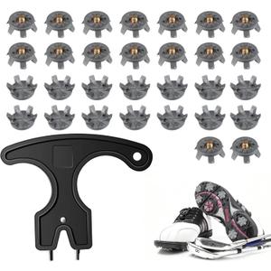 30-PCS Golf Spikes Set with Black Wrench, Golf Shoe Spikes Replacements Set & Shoe Spikes - Ideal for Golfers, Golf Shoe Maintenance,Lawn Cricket Shoe Player Lover