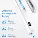 WILLED 3W Magnetic Light Bar, Eye-Friendly Makeup Lighting, 2000mah Vanity Lights for Mirror with Battery Display, Button Control Rechargeable Light Bar for Cabinet, Closet, Bathroom and Desk (No Motion Sensor)