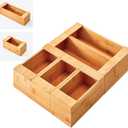 Copco Set of Resealable Storage Bag Organizers for Gallon, Quart, Sandwich and Snack Size featuring Wide Opening for Easy Bag Dispensing, Set Can be Broken Apart for Space Saving, Bamboo In Drawer