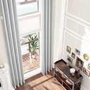 Blackout Extra Long Curtain,95% Room Darkening High Ceiling Draperies for Living Room, Soft Textured Thermal Insualted Blackout Extra Tall Curtains 18ft Length(Pale Gray,1 Panel,52 x 216 Inch)