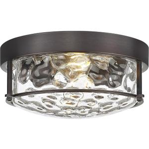 FEMILA 12" Flush Mount Ceiling Light, Modern Close to Ceiling Light Fixtures with Water Ripple Glass, E26 Base, 4FTJ22WG-F ORB