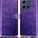 SUANPOT Compatible with Moto G 5G 2025/Moto G 5G 2026/Play 2026 Wallet case with RFID Blocking Credit Card Holder,Flip Book PU Protective Cover Women Men for Moto G 5G 2025 Phone case Purple