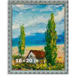 HLiWEGNS Vintage Mint Green 16x20 Frame, Single Frame, Wood Poster Frame with Green Finish for 16 x 20 Poster, Antique Ornate Frame for Wall Decor, Gallery Artwork, Photo Display