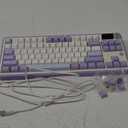 Ajazz AK870 87 Keys Gasket-Mounted Wireless Gaming Keyboard with Hot Swap Screen & Knob, BT5.0/2.4GHz/USB-C Mechanical Keyboard, with 5-Layer Padding for Win/Mac (Purple, Hyacinth Switch)