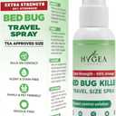 Hygea Natural Extra Strength Bed Bug Killer & Mite Travel Spray,TSA Approved Size, Child & Pet-Friendly, Stain & Odor Free, for Hotel, Suitcase, Backpack, Shoes, 66% Stronger Natural Formula(3oz)