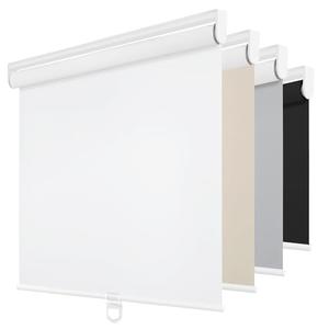 ChrisDowa Cordless Blackout Roller Shades for Windows, Thermal Insulated UV Protection Pull Down Shades, Total Blackout Window Blinds for Home, Office, Bedroom, Door (52" W x 72" H, White)