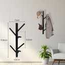 2-Pack Metal Vertical Coat Rack Wall Mounted,Modern Coat and Hat Rack,15.9 Inch Tree Coat Racks for Hats, Jackets, Bags, Clothes, Hats Entryway Bedroom,Living RoomBlack