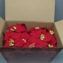 2 Pack 18" Lighted Large Artificial Poinsettias for Outdoors LED Poinsettia Flowers Artificial Faux Poinsettia Plants Poinsettia Christmas Decorations for Office Home Kitchen Decor (Red)