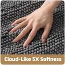 Color&Geometry 32x20 Ultra Soft Chenille Dark Grey Bathroom Rugs, Non-Slip Bath Mat with Elastic Fabric Backing, Super Absorbent and Washable Shower Mats for Inside Shower,Tub,Bathroom, Grey