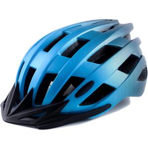 Adult Bike Helmets, Adjustable Men's Women's Bicycle Helmet, Lightweight Road Mountain Cycling Safety Sports Helmets with Detachable Visor (L:58-62cm/22.8''-24.4'', Blue)