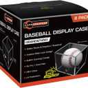 8 Pack Baseball Display Cases - UV Protected Acrylic Square Baseball Holder, Official Size Baseball Display Boxes, Clear Display Cube Baseball Memorabilia Showcase Autographed Ball Protector