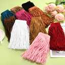 M METERXITY PU Leather Fringe Trim, 1 Yard 4 Inch Camel Double Side Suede Tassel Sewing Trim for DIY Craft/Sewing Dress Costume/Bags Shoe Decoration, Fringe Tassel