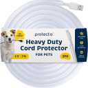 PROTECTO 2-Pack Heavy Duty Cord Protectors from Pets No Chew Solution, 7ft Easy to Use Dog & Cat Cord Protector, Clear & Odorless Critter Cord Covers for Pets, Power Audio Video Wire Protector Tubing